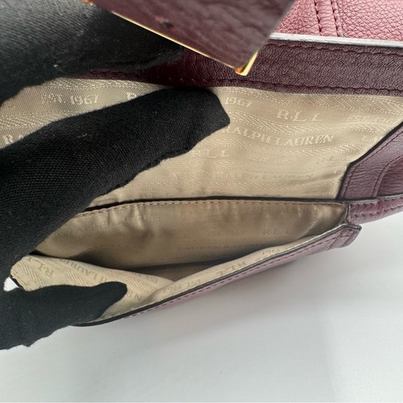 Lauren Ralph Lauren Deep Red Leather Satchel | Very Good Condition - Picture 15 of 16